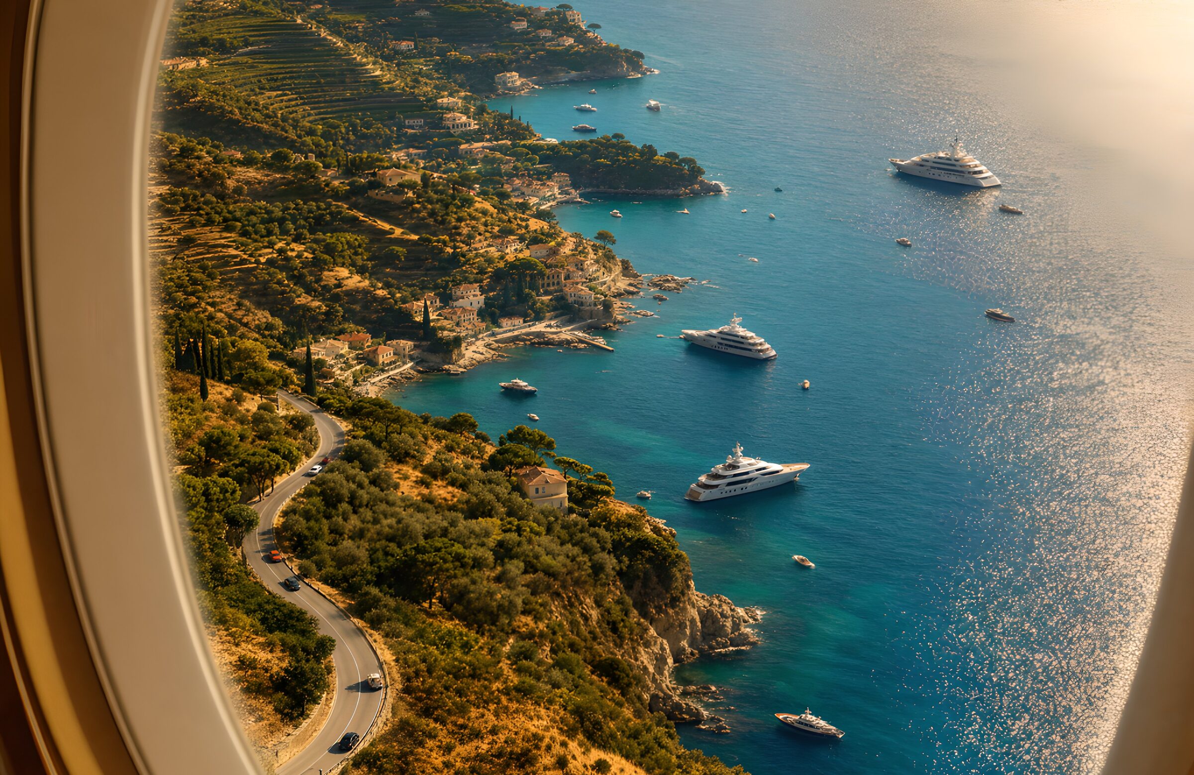 Superyacht anchored in a Mediterranean bay